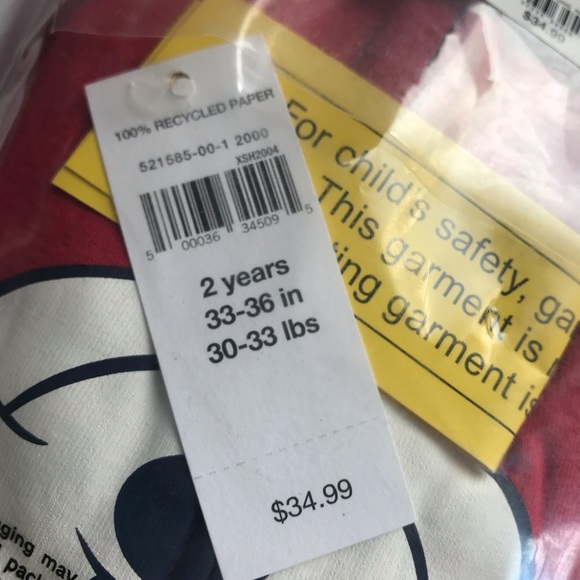 Gap Mickey Mouse Footed Boy Girl Zip Pajamas New - Picture 6 of 6